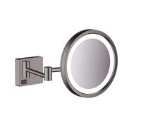 hansgrohe 41790340 Specchio da rasatura, Cromo Nero Spazzolato, 39.3L x 20.8B cm