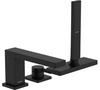 hansgrohe Tecturis E miscelatore monocomando per bordo vasca, 3 fori, sporgenza 206 mm, incl. accessori e scatola, 2 utenze, 73443, Colorazione: nero opaco