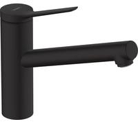 hansgrohe Zesis M33 Mitigeur monocommandé pour cuisine ComfortZone 150, basse pression/chauffe-eau ouvert, 1 type de jet, saillie 220 mm, 74806670, 74806670, Colorazione: Nero opaco