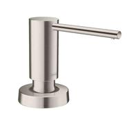 hansgrohe A51 dispenser per detersivo Ø57 A: 92 P: 110 mm, 40448800, A51 acciaio inox spazzolato/bianco [Dispenser per Detersivo]