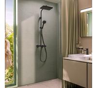 hansgrohe Activera Q colonna doccia con termostatico, 28748670, Activera Q nero opaco [Rubinetteria Bagno > Colonne Doccia]