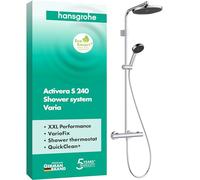 hansgrohe Activera S système de douche 240, 1 type de jet, EcoSmart+ avec EcoStat Fine Varia, 6 l/min, 28083000, 28083000, Colorazione: cromo