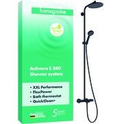 hansgrohe Activera S sistema doccia, termostatico, con riempivasca, 28871670, Activera S nero opaco [Rubinetteria Bagno > Colonne Doccia]