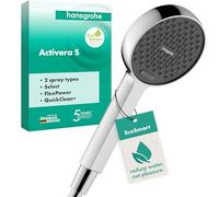 hansgrohe Activera Select S 28033000 - Soffione doccia a risparmio idrico 7,2 l/min (EcoSmart), con 2 tipi di getto, doccia rotonda, soffione doccia con funzione anticalcare, cromato