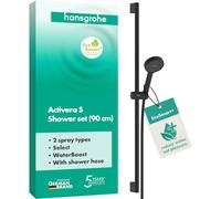 hansgrohe Activera Select S Set Doccia con Asta, EcoSmart+, Nero Opaco