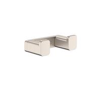 Hansgrohe AddStoris 41755820 - Gancio doppio moderno in nichel spazzolato, 7,6 cm