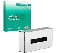 hansgrohe AddStoris - Distributore di fazzoletti cosmetici, porta fazzoletti per montaggio a parete, fissaggio nascosto, accessori bagno, cromo, 41774000