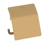 hansgrohe AddStoris S 41783140 - Porta carta igienica con coperchio, montaggio a parete, supporto per rotolo di carta igienica, fissaggio nascosto, accessorio per il bagno, bronzo spazzolato
