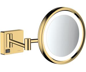 Hansgrohe AddStoris specchietto per trucco 21.7x21.7 cm rotonda con illuminazione oro 41790990