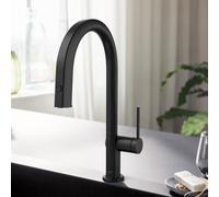 hansgrohe Aqittura M91 Mitigeur de cuisine, Filtersystem 210, relevable jusquà 76cm, 1jet, 76826670, 76826670, Colorazione: Nero opaco