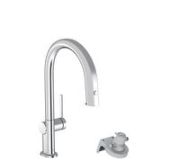 Hansgrohe Miscelatore da cucina Aqittura M91, FilterSystem 210, estraibile fino a 76 cm, 1 getto, 76826, Colorazione: cromo