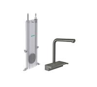 hansgrohe Aquno Select 73830341 Rubinetto da cucina monocomando nero, rubinetti da cucina con spruzzatore estraibile, rubinetto per lavello da cucina, soffione a spruzzo magnetico, cromato nero