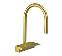 hansgrohe Aquno Select Gold High Arc Rubinetto da cucina, Rubinetti da cucina con spruzzatore estraibile, rubinetto per lavello da cucina, docking spray magnetico, oro spazzolato ottico 73837251