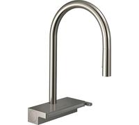 Hansgrohe M81 - Miscelatore da lavello Aquno Select con bocca di erogazione estraibile e getto doccia piatto, simil inox 73837800