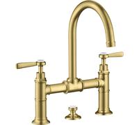 hansgrohe AXOR Montreux Mitigeur lavabo 2 poignées Montreux 220, vidage escamotable, béqu'illes, projection 175mm, 16511950, 16511950, Colorazione: Ottone spazzolato