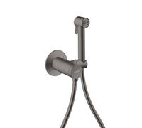 hansgrohe AXOR Bidette Showers Bidette Douchette à main 1jet EcoSmart, ronde, pour eau mitigée, avec support de douche et flexibles de douche 1,25m, 29242340, 29242340, Colorazione: Cromo nero spazzol