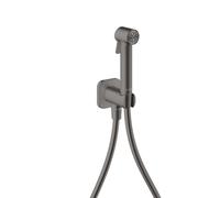 hansgrohe AXOR Bidette Showers Bidette Douchette à main 1jet EcoSmart, softsquare, pour eau froide, avec support de douche et flexibles de douche de 1,25m, 29241340, 29241340, Colorazione: Cromo nero 