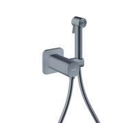 hansgrohe AXOR Bidette Showers Bidette Douchette à main 1jet EcoSmart, softsquare, pour eau mitigée, avec support de douche et flexibles de douche de 1,25m, 29243340, 29243340, Colorazione: Cromo nero