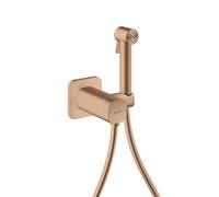 hansgrohe AXOR Bidette Showers Bidette Douchette à main 1jet EcoSmart, softsquare, pour eau mitigée, avec support de douche et flexibles de douche de 1,25m, 29243310, 29243310, Colorazione: Oro rosso 