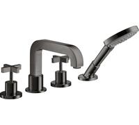 hansgrohe AXOR Citterio 4 trous pour bordure de carrelage avec poignées transversales, 39453330, 39453330, Colorazione: Cromo nero lucido