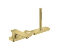 hansgrohe AXOR Citterio C Mitigeur monocommandé 3 trous pour bain avec sBox, 2 consommateurs, Cubic cut, 49431950, 49431950, Colorazione: Ottone spazzolato