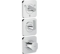 hansgrohe AXOR Citterio C Module thermostatique 380/120 encastré avec rosaces pour 3 consommateurs, coupe cubique, 49711000, 49711000, Colorazione: cromo