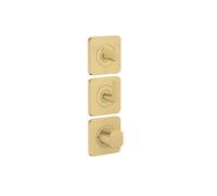 hansgrohe AXOR Citterio C Module thermostatique 380/120 encastré avec rosaces pour 3 consommateurs, coupe cubique, 49711250, 49711250, Colorazione: Ottico oro spazzolato