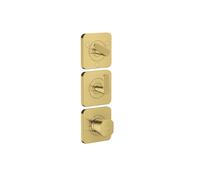 hansgrohe AXOR Citterio C Module thermostatique 380/120 encastré avec rosaces pour 3 consommateurs, coupe cubique, 49711990, 49711990, Colorazione: Ottica in oro lucido