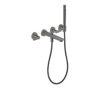 hansgrohe AXOR Citterio C Robinetterie de baignoire 3 trous encastrée pour montage mural, avec douchette à main, 49480330, 49480330, Colorazione: Cromo nero lucido
