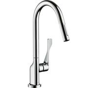 hansgrohe AXOR Citterio DN15 Mitigeur monocommande de cuisine DN15 250 avec douchette coulissante, 39835330, 39835330, Colorazione: Cromo nero lucido