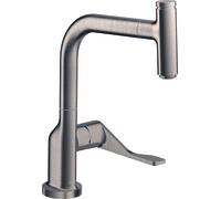 hansgrohe AXOR Citterio DN15 Mitigeur monocommande de cuisine Select 230 avec bec extractible, 39861800, 39861800, Colorazione: aspetto in acciaio inox