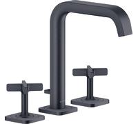 hansgrohe AXOR Citterio E Mélangeur lavabo 3 trous 170 avec vidage automatique et rosettes, 36108340, 36108340, Colorazione: Cromo nero spazzolato