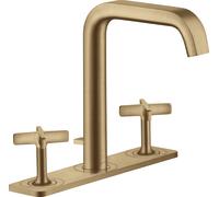 hansgrohe AXOR Citterio E Mélangeur lavabo 3 trous 170 avec vidage escamotable et assiette, 36116140, 36116140, Colorazione: Bronzo spazzolato