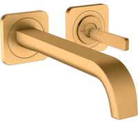 hansgrohe AXOR Citterio E Mitigeur monocommande de lavabo encastré avec rosaces pour montage mural, 36106250, 36106250, Colorazione: Ottico oro spazzolato
