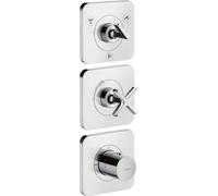 hansgrohe AXOR Citterio E module thermostatique 38 x 12 encastré pour 3 consommateurs avec 3 rosaces individuelles, 36704800, 36704800, Colorazione: Ottica in acciaio inossidabile