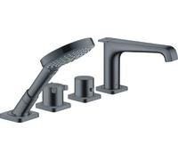 hansgrohe AXOR Citterio E Raccord d'arête de carrelage 4 trous avec thermostat, 36410340, 36410340, Colorazione: Cromo nero spazzolato