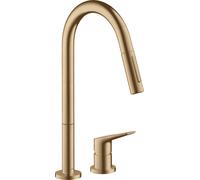 hansgrohe AXOR Citterio M DN 15 Mitigeur monocommande de cuisine 2 trous 220 avec douchette coulissante, 34822140, 34822140, Colorazione: Bronzo spazzolato
