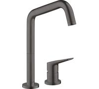 hansgrohe AXOR Citterio M DN 15 Mitigeur monocommande de cuisine 2 trous 240 avec bec pivotant, 34820340, 34820340, Colorazione: Cromo nero spazzolato