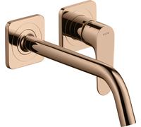 hansgrohe AXOR Citterio M mitigeur monocommande de lavabo à encastrer AXOR Citterio M avec rosaces et bec long Montage mural, 34116300, 34116300, Colorazione: Oro rosso lucido