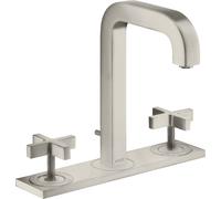 Hansgrohe Miscelatore lavabo 3 fori AXOR Citterio 170, bocca 140mm, maniglie a croce, acciaio inox