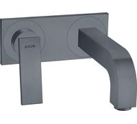 hansgrohe AXOR Citterio Mitigeur de lavabo, encastré, saillie 220mm, garniture découlement non verrouillable, avec plaque, 39119340, 39119340, Colorazione: Cromo nero spazzolato