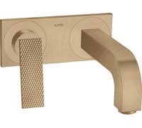 hansgrohe AXOR Citterio Mitigeur de lavabo, finition losange, encastré, saillie 220mm, vidage non verrouillable, avec plaque, 39171140, 39171140, Colorazione: Bronzo spazzolato