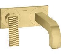 hansgrohe AXOR Citterio Mitigeur de lavabo, finition losange, encastré, saillie 220mm, vidage non verrouillable, avec plaque, 39171950, 39171950, Colorazione: Ottone spazzolato
