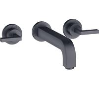 hansgrohe AXOR Citterio mitigeur lavabo 3 trous encastré, bec 222mm, béqu'illes, rosettes pour montage mural, 39147340, 39147340, Colorazione: Cromo nero spazzolato