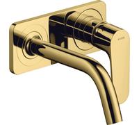 hansgrohe AXOR Citterio Mitigeur monocommande de lavabo encastré avec plaque et bec court Montage mural, 34112990, 34112990, Colorazione: Ottica in oro lucido