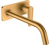 hansgrohe AXOR Citterio Mitigeur monocommande de lavabo encastré avec plaque et bec long Montage mural, 34115250, 34115250, Colorazione: Ottico oro spazzolato