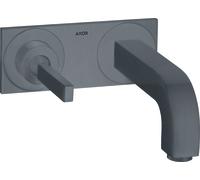hansgrohe AXOR Citterio mitigeur monocommande de lavabo encastré, plaque pour montage mural, bec 165mm, 39112340, 39112340, Colorazione: Cromo nero spazzolato