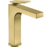 hansgrohe AXOR Citterio Mitigeur monocommandé pour lavabo, garniture de vidage à tirette, saillie 143mm, ComfortZone160, 39023950, 39023950, Colorazione: Ottone spazzolato