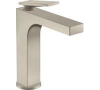 hansgrohe AXOR Citterio Mitigeur monocommandé pour lavabo, garniture de vidage à tirette, saillie 143mm, ComfortZone160, 39023820, 39023820, Colorazione: Nichel spazzolato