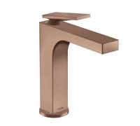 hansgrohe AXOR Citterio Mitigeur monocommandé pour lavabo, garniture découlement à tirette, finition losange, saillie 143mm, ComfortZone160, 39071310, 39071310, Colorazione: Oro rosso spazzolato